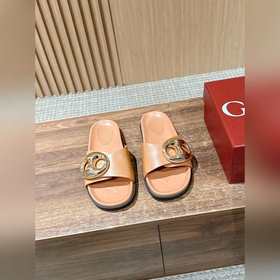 Новые пляжные тапочки Gucci с липучкой, тапочки с кожаной поверхн