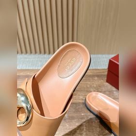 Новые пляжные тапочки Gucci с липучкой, тапочки с кожаной поверхн