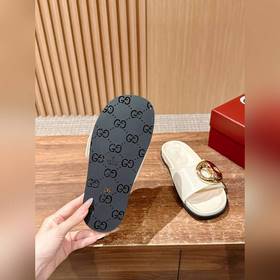 Новые пляжные тапочки Gucci с липучкой, тапочки с кожаной поверхн