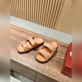 Новые пляжные тапочки Gucci с липучкой, тапочки с кожаной поверхн