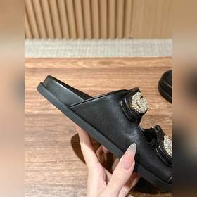 Новые пляжные тапочки Gucci с липучкой, тапочки с кожаной поверхн