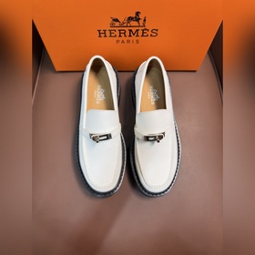 Мужские туфли Hermes для повседневной и деловой носки. Материал：