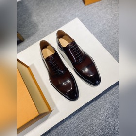 LV Мужские классические оксфорды, мужские деловые кожаные туфли,