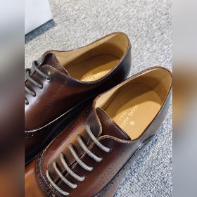 LV Мужские классические оксфорды, мужские деловые кожаные туфли,