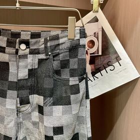 Джинсовый комплект LV, классический шахматный узор в новом модном