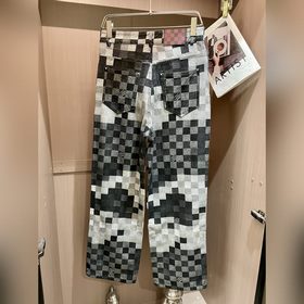 Джинсовый комплект LV, классический шахматный узор в новом модном