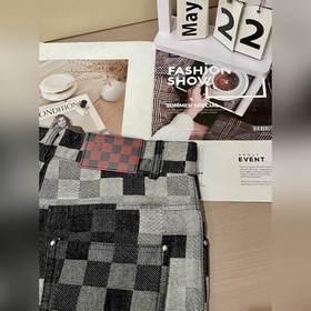 Джинсовый комплект LV, классический шахматный узор в новом модном