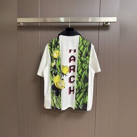 Новая хлопковая рубашка Prada 2025ss с принтом Timecapsule. Яркий