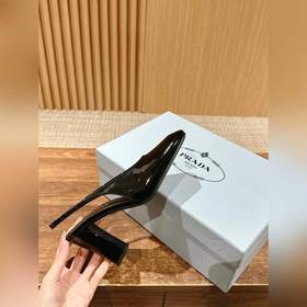 Prada весна-лето новые лакированные туфли на каблуке Оригинальная