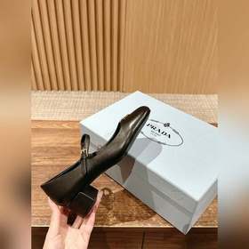 Новая модель женских туфель Prada из кожи Nappa Оригинальная мягк