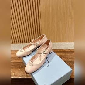 Новая модель женских туфель Prada из кожи Nappa Оригинальная мягк