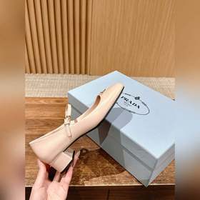 Новая модель женских туфель Prada из кожи Nappa Оригинальная мягк