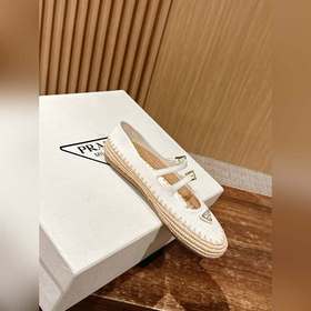 Prada Рафи-плетеные туфли-лодочки на плоской подошве Уровень поку