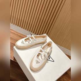 Prada Рафи-плетеные туфли-лодочки на плоской подошве Уровень поку