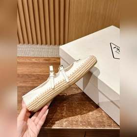 Prada Рафи-плетеные туфли-лодочки на плоской подошве Уровень поку