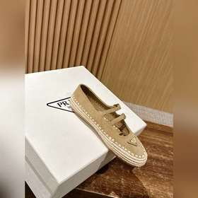 Prada Рафи-плетеные туфли-лодочки на плоской подошве Уровень поку