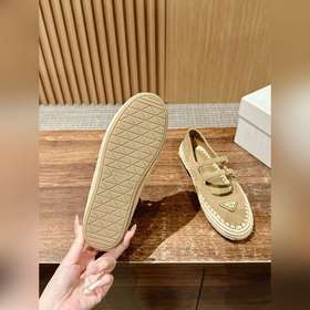 Prada Рафи-плетеные туфли-лодочки на плоской подошве Уровень поку
