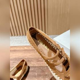 Prada Рафи-плетеные туфли-лодочки на плоской подошве Уровень поку