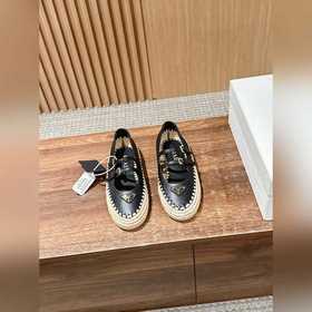 Prada Рафи-плетеные туфли-лодочки на плоской подошве Уровень поку
