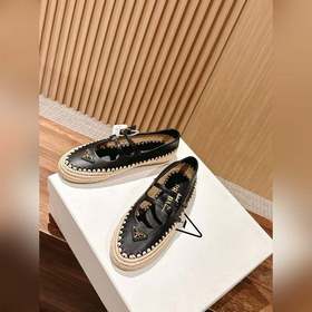 Prada Рафи-плетеные туфли-лодочки на плоской подошве Уровень поку