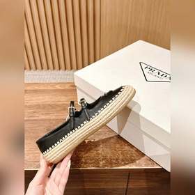 Prada Рафи-плетеные туфли-лодочки на плоской подошве Уровень поку