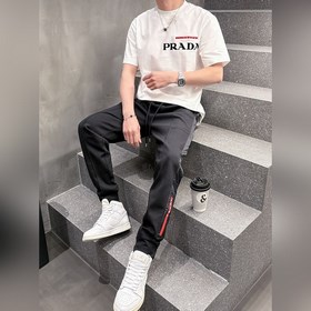 Prada 2025ss весна-лето новые модели мужских брюк для отдыха и де