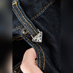 PRADA 2025SS джинсы для повседневной носки Одежда для повседневно