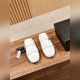 Prada Подиумная модель ретро туфли с бахромой, с ремешком и полуо