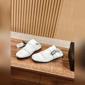 Prada Подиумная модель ретро туфли с бахромой, с ремешком и полуо