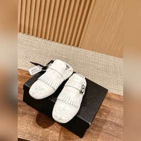 Prada Подиумная модель ретро туфли с бахромой, с ремешком и полуо