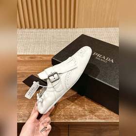 Prada Подиумная модель ретро туфли с бахромой, с ремешком и полуо