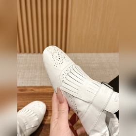 Prada Подиумная модель ретро туфли с бахромой, с ремешком и полуо