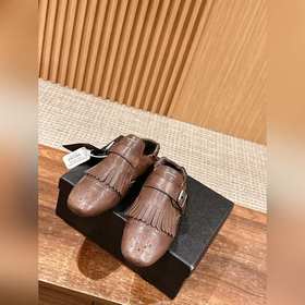 Prada Подиумная модель ретро туфли с бахромой, с ремешком и полуо