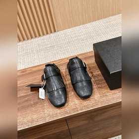 Prada Подиумная модель ретро туфли с бахромой, с ремешком и полуо