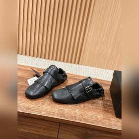 Prada Подиумная модель ретро туфли с бахромой, с ремешком и полуо
