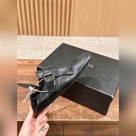 Prada Подиумная модель ретро туфли с бахромой, с ремешком и полуо