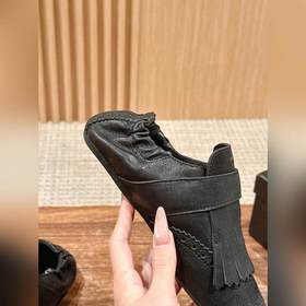 Prada Подиумная модель ретро туфли с бахромой, с ремешком и полуо