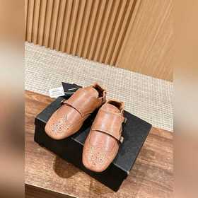 Prada Подиумная модель ретро туфли с бахромой, с ремешком и полуо