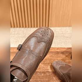 Prada Подиумная модель ретро туфли с бахромой, с ремешком и полуо