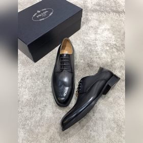 Prada мужские кожаные туфли, верх из импортной кожи, открытый мыс