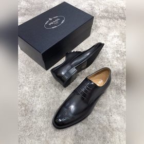 Prada мужские кожаные туфли, верх из импортной кожи, открытый мыс