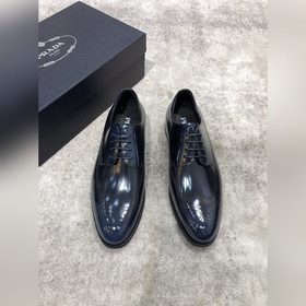Prada мужские кожаные туфли, верх из импортной кожи, открытый мыс