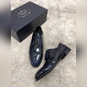 Prada мужские кожаные туфли, верх из импортной кожи, открытый мыс