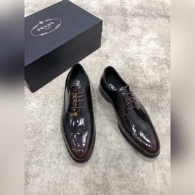 Prada мужские кожаные туфли, верх из импортной кожи, открытый мыс