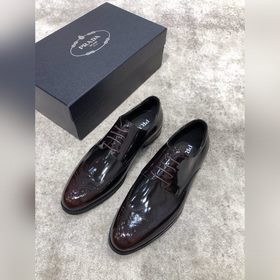 Prada мужские кожаные туфли, верх из импортной кожи, открытый мыс