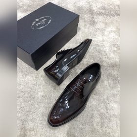 Prada мужские кожаные туфли, верх из импортной кожи, открытый мыс