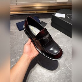 Мужские кожаные туфли PRADA, импортный товар, материал： кожа деся