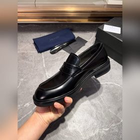Мужские кожаные туфли PRADA, импортный товар, материал： кожа деся
