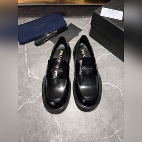 Мужские кожаные туфли PRADA, импортный товар, материал： кожа деся