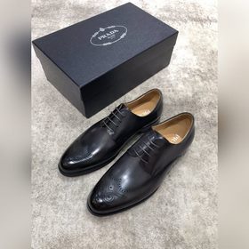 Prada мужские кожаные туфли, верх из импортной кожи, открытый мыс